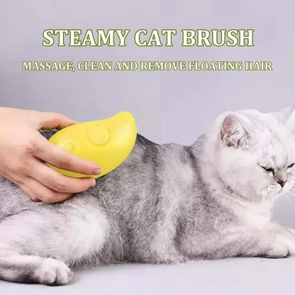 VIRAL 3-in-1 Electric Pet Grooming Brush: Steams, Massages, and Removes Hair