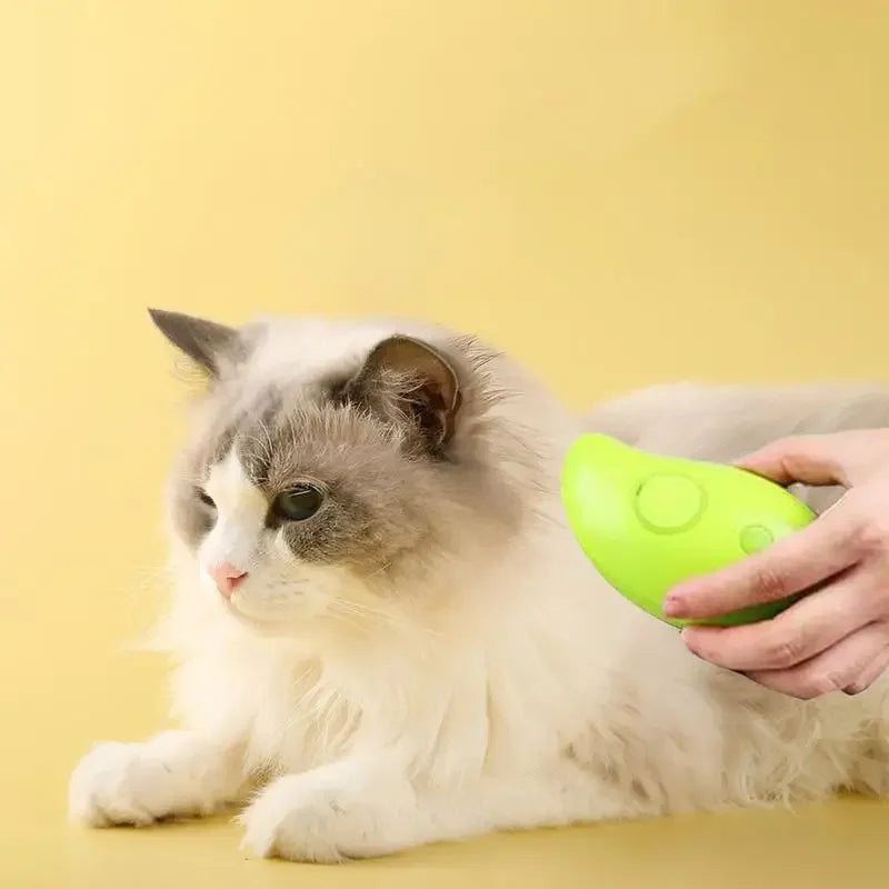 VIRAL 3-in-1 Electric Pet Grooming Brush: Steams, Massages, and Removes Hair